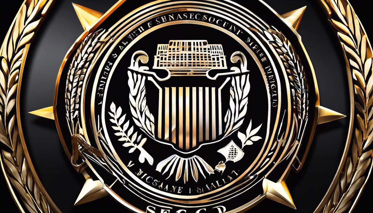 The image shows the SEC logo, symbolizing the regulatory authority and importance of the Securities and Exchange Commission in the financial market.