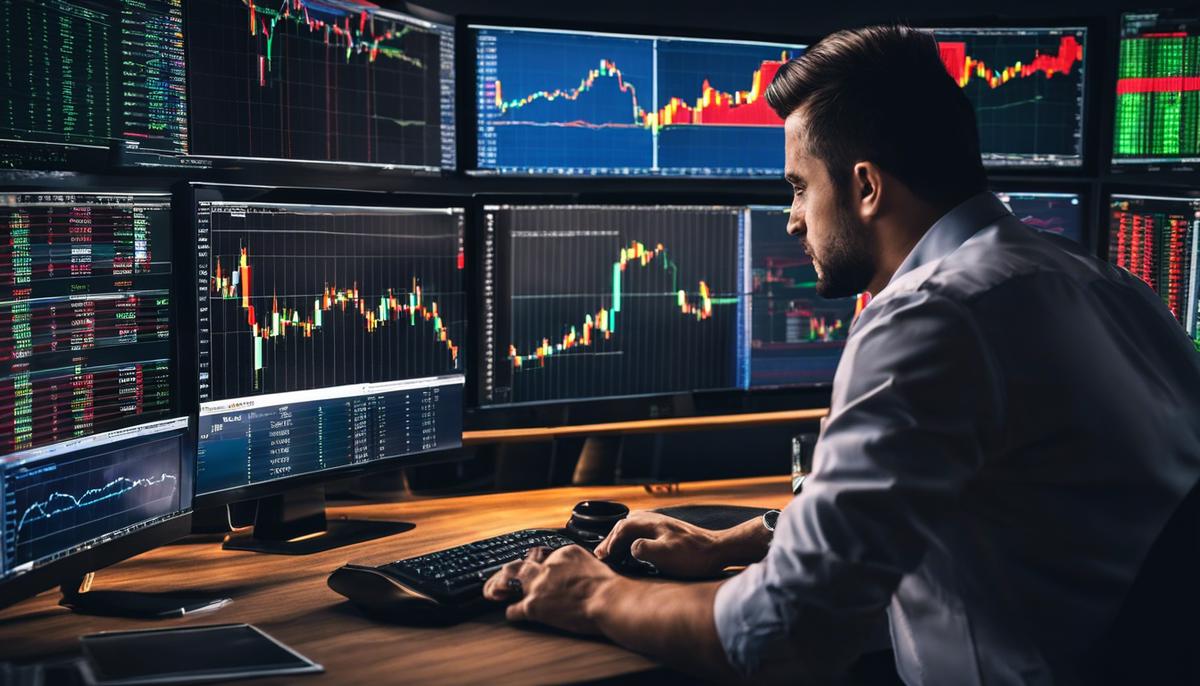 An image of a trader using a stop-limit order for trading strategy